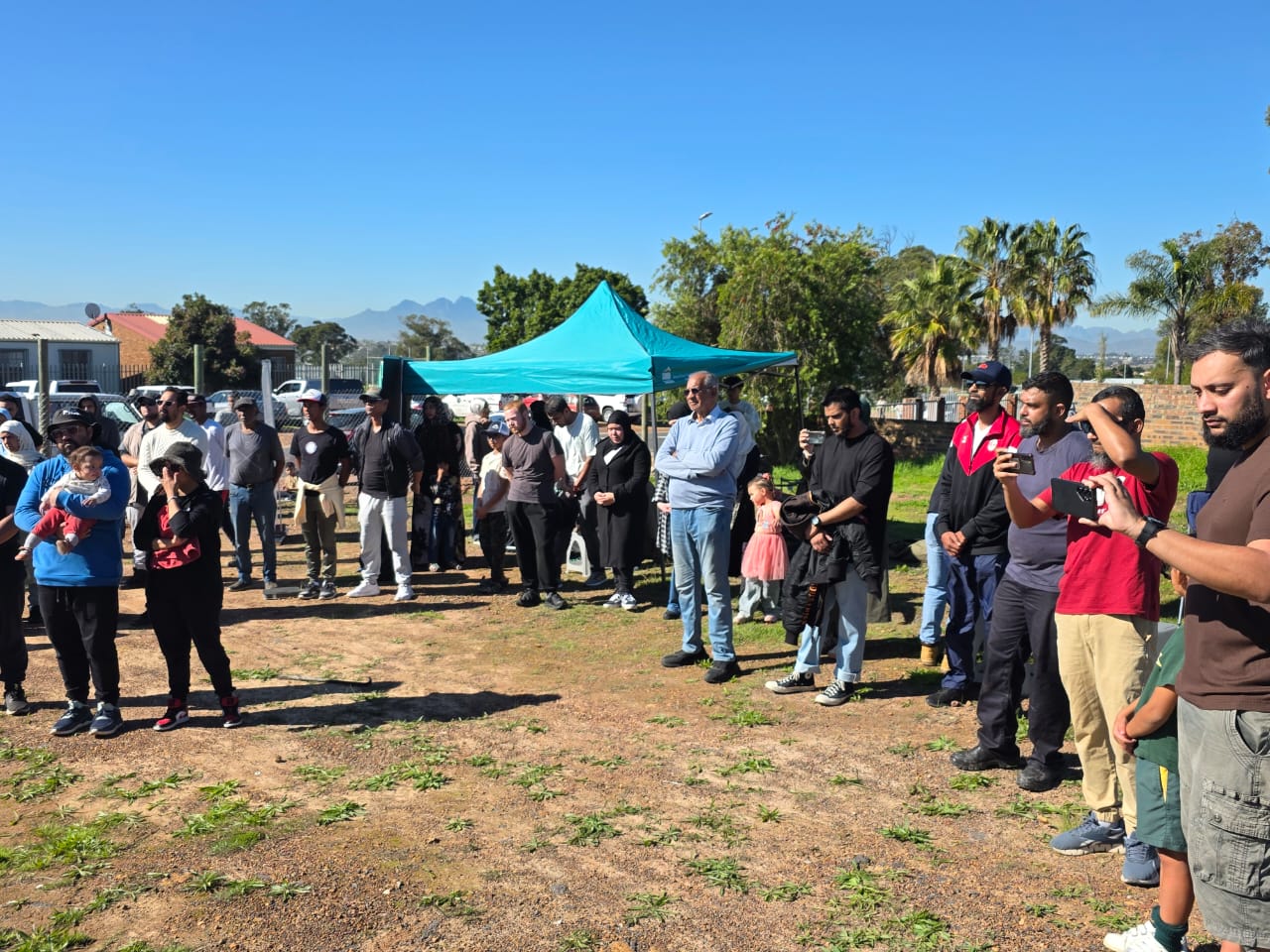 Community members gathered on the newly purchased Masjid land in Durbanville